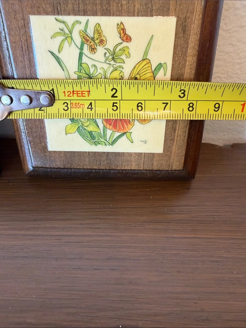 Set of 2 Butterfly Wall Plaques in Brown and Yellow